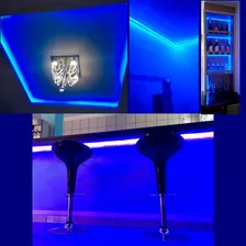 Fita Led Azul 3528 Ip65 Siliconada 12v Dupla Face Com Fonte Foto mini 2