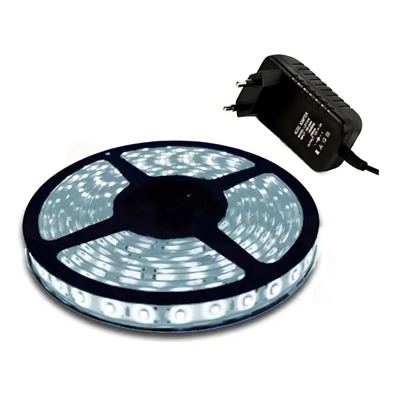 Fita Led Branco Frio 5050 5 Metros Prova Dagua + Fonte Foto 1