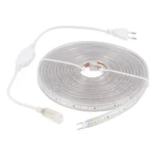 Fita Led Chata 6 Metros 5050 3000k Branco Quente + Conector Luz Branco-quente 127v Foto mini 1