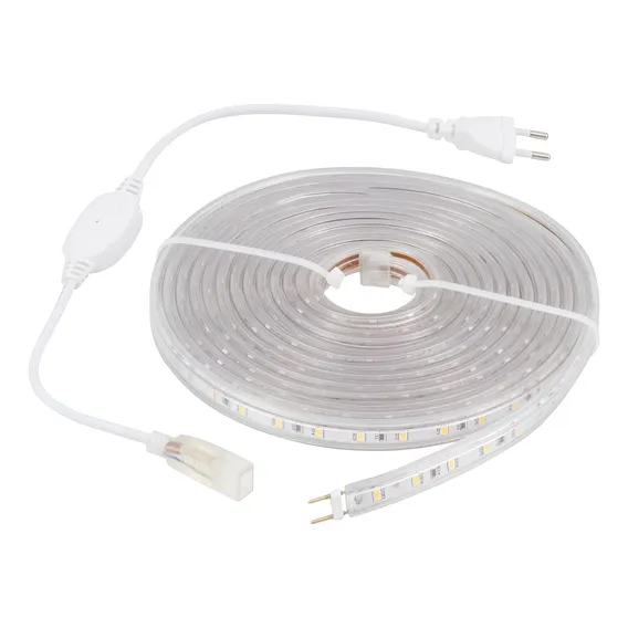Fita Led Chata 6 Metros 5050 3000k Branco Quente + Conector Luz Branco-quente 127v Foto 1