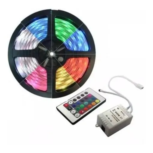 Fita Led Colorida 5050 Rgb 5m 16 Cores Controle Genérica Fita 127V/220V Foto 1