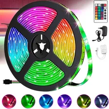 Fita Led Colorida Rgb 5m Fonte Controle Dupla Face Metros Foto  mini 1