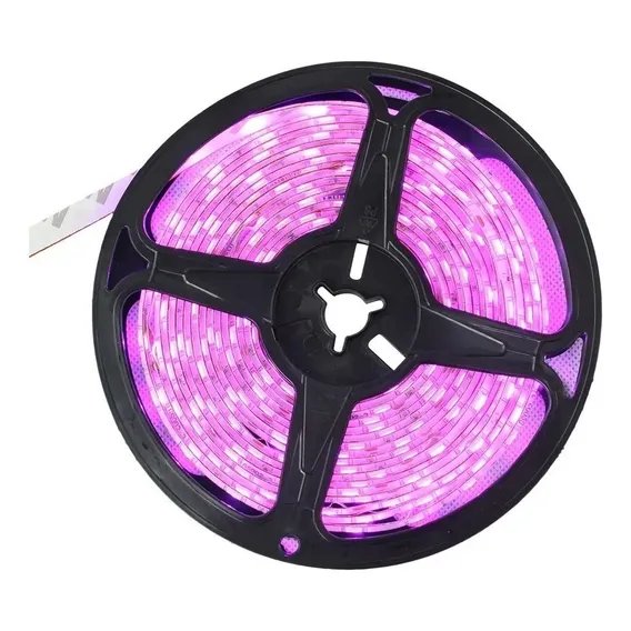 Fita Led Com 5m 5050 Rosa Aprova D`agua C/ Silicone 12V Foto 1
