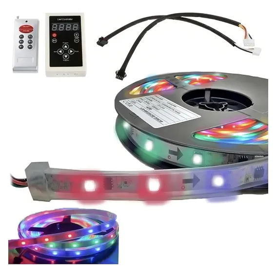 Fita Led Digital 6803 Rgb Com Controle 133 Efeitos Ip67 Foto 1