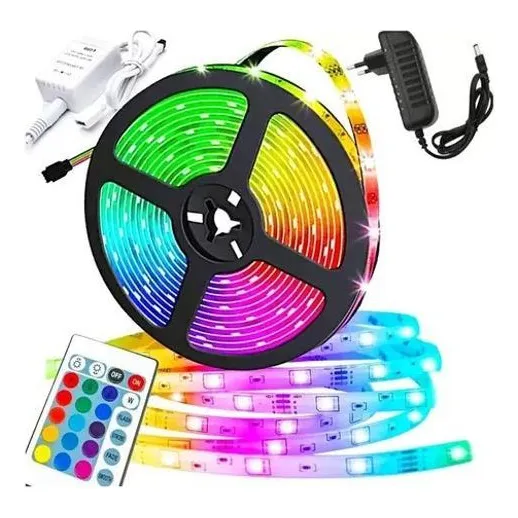 Fita Led Rgb 3528 Rolo 5m + Fonte - Vlx Foto 1
