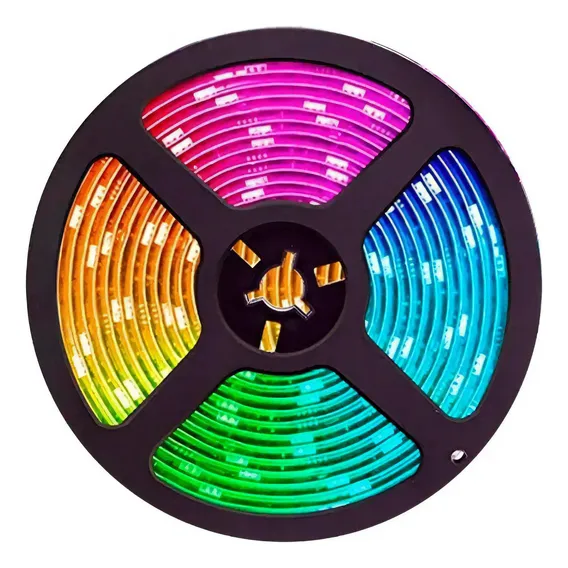 Fita Led Rgb 5050 5mt C/ Fonte + Controle Kit Completo Tensão de operação Foto 1