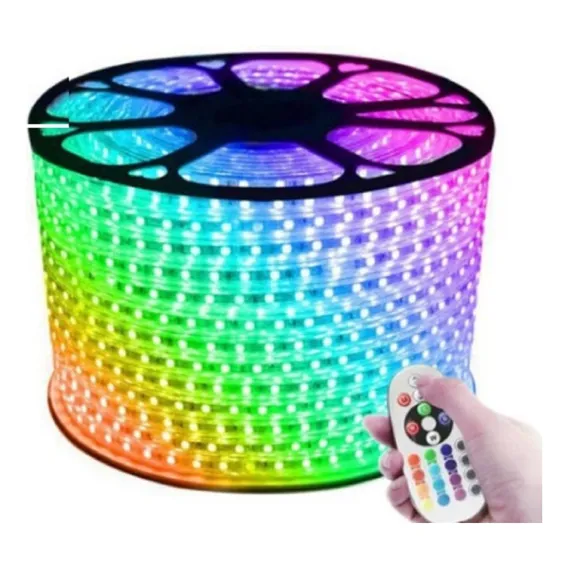 Fita Led Rgb 5050 Externa 15 Mts + Ct. Remoto - 127v Ou 220v Foto 1