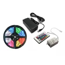 Fita Led Rgb 5050 Multicores Bivolt 5 Metros Completa 127/220v Foto mini 1