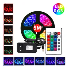 Fita Led Rgb 5050 Rolo 5m 300 Leds Ip65 + Controle + Fonte Foto mini 2