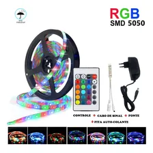 Fita Led Rgb 5050 Rolo 5m Prova Dágua + Controle + Fonte Foto mini  3