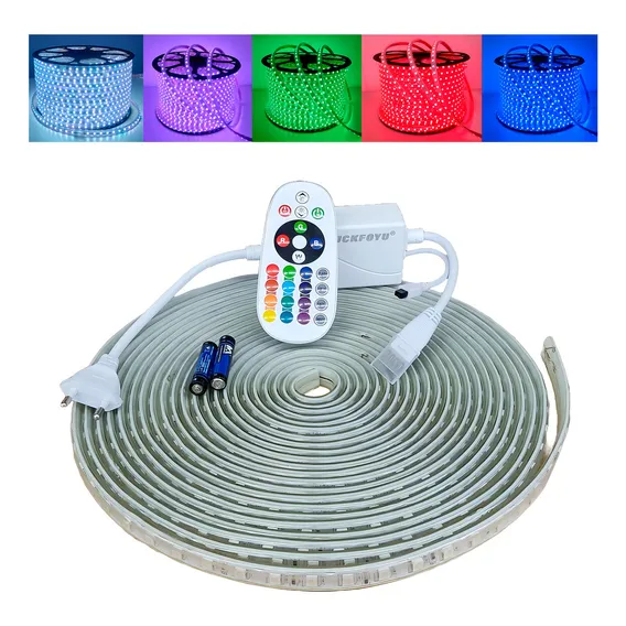 Fita Mangueira Led Rgb 12m 5050 Ip65 Fonte 110v e Controle Foto 1