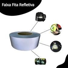 Fita Refletiva 50mm X 5 Metros Faixa Cinza Roupas Uniformes Lisa Foto mini 4