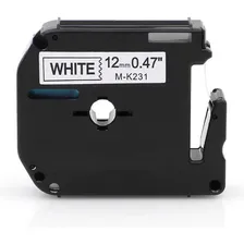 Fita Rotulador Brother Branca 12mm Mk 231 Mk231 Compativel Cor Branco Foto  mini 1