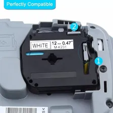 Fita Rotulador Brother Branca 12mm Mk 231 Mk231 Compativel Cor Branco Foto mini  3