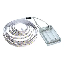 Fita Super Led 2m Metros Branco Quente Ou Frio Sem Fio Pilha Luz Branco-quente 3 Pilhas Aa Foto  mini 1