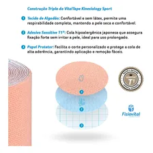 Fita tape adesiva fisioterapia bandagem cor preto kinesio Fisiovital Foto mini  2