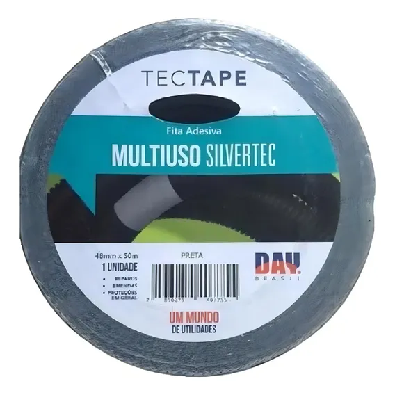 Fita tecido adesiva Tectap 707 preta Foto 1