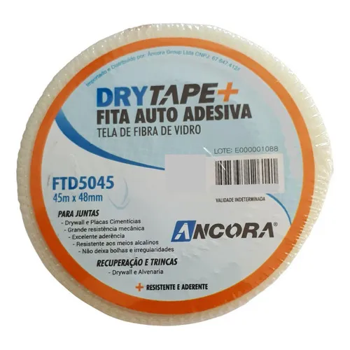 Fita Telada Adesiva Drywall Gesso Trincas Drytape Ancora 45m Foto 1