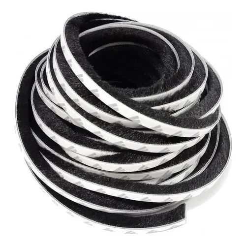 Fita Veda Fresta Escova Vedação Janela Porta 7x10 - Preto Foto 1