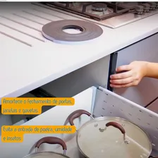 Fita Veda Porta Fresta Multiuso Ecovedamax Espuma Adesiva 10m 11x6mm Protetor Contra Insetos Janela Cooktop Coifa Vedação De Borracha Foto mini  3