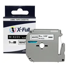 Fita X-full Compatível Para Rotulador Brother M-k221 9mm X8m Cor Fundo Branco, Letra Preta Foto  mini 1