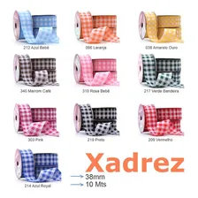 Fita Xadrez Progresso 38mm - 10 Metros P/ Laços E Presentes Cor 303 Pink Foto mini 2