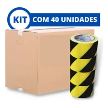 Fita Zebrada Preta/amarela 7cm X 200mt Plastcor Caixa C/40 Foto mini 4