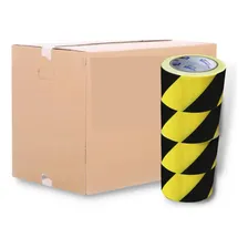 Fita Zebrada Preta/amarela 7cm X 200mt Plastcor Caixa C/40 Foto mini 1