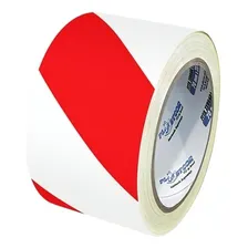 Fita Zebrada Sem Adesivo Vermelha E Branca 70mm X 200m Cor Vermelho Listrado Foto mini 1
