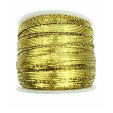 Fitilho Dourado Plano 6mm 50 Metros Fita Dourada Renda Foto mini 1