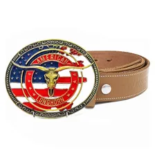 Fivela Country American Longhorn Cinto Cowboy Couro Cor Whisky Tamanho 130 Foto mini 1