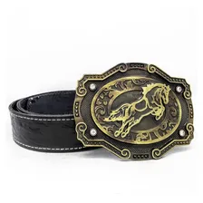 Fivela Country Cowboy Rodeo Cavalo Cinto Masculino De Couro Cor Preto/dourado Tamanho 105 Foto mini 1