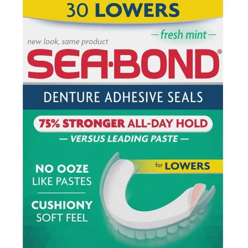 Fixador Dentadura Sea Bond Inferior Fresh Mint - 30 Unidades Foto 1
