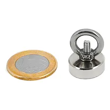 Fixador Magnético 20mm Rosca M4 Olhal Força Aprox. 5kg 5un Foto mini 3