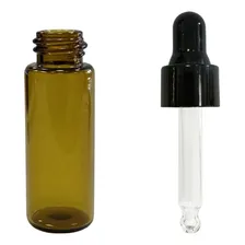 Flaconete De Vidro Âmbar Conta Gotas 5ml (20 Unidades) Cor Ambar C Preto Foto mini 1