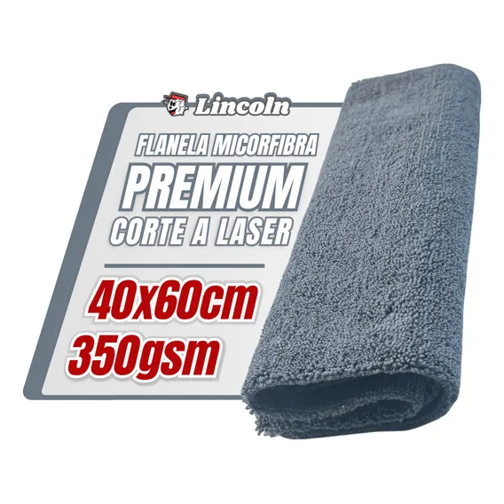 Flanela Microfibra Lincoln Premium Cinza 40x60cm 350gsm Foto 1