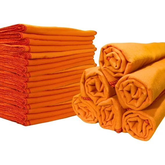 Flanela Ouro Laranja 40x60 Para Limpeza Geral - 12 Unidades Foto 1