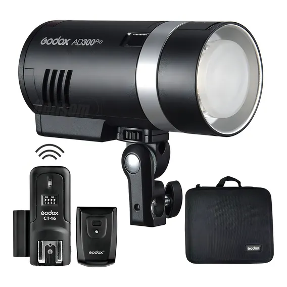 Flash Compacto Com Bateria Godox Ad300pro E Rádio Flash Ct16 Foto 1