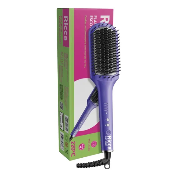 Flat Brush Escova Alisadora 4 Temperaturas Ricca Foto 1
