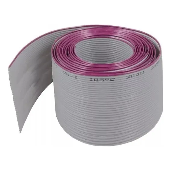 Flat Cable 40 Vias Cinza 1.27mm 28awg 0,08mm Rolo Com 1 Mt Foto 1