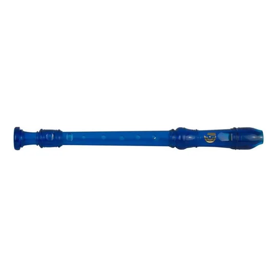 Flauta Doce Germanica Soprano Do Transparente Dolphin Cor Azul Foto 1