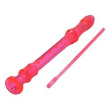 Flauta Doce Germânica Soprano Rosa Capa Vareta De Limpeza Foto mini  3