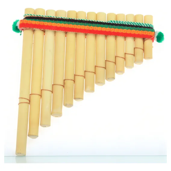 Flauta Pan Profissional Tenor Bambu Modelo Antara Madeira Foto 1