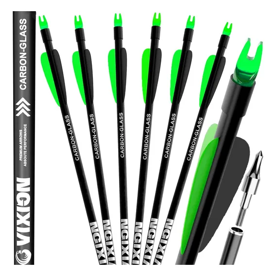 Flechas Carbono Arco E Fecha Até 75 Lbs Nature 30 (6 Pcs) Cor Verde Foto 1