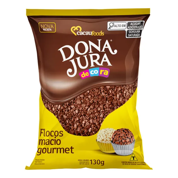 Flocos Macio Chocolate Confeito P/doces Finos E Gelados 130g Foto 1