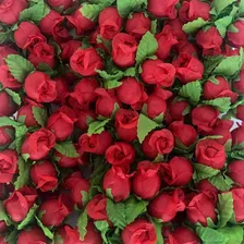 Flor De Cetim Mini Rosas Vermelha 144 Flores Artificiais Cor Vermelho Foto mini 1