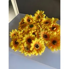 Flor De Girassol Artificial Pacote C/ 50 Unidades Flores 7cm Cor Amarelo Foto mini 2