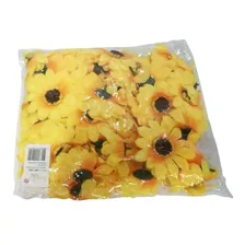 Flor De Girassol Artificial Pacote C/ 50 Unidades Flores 7cm Cor Amarelo Foto mini 3