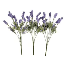 Flor Lavanda Lilás 46x10cm Buquê Planta Artificial Kit 3pc Foto  mini 1