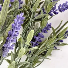 Flor Lavanda Lilás 46x10cm Buquê Planta Artificial Kit 3pc Foto mini 4